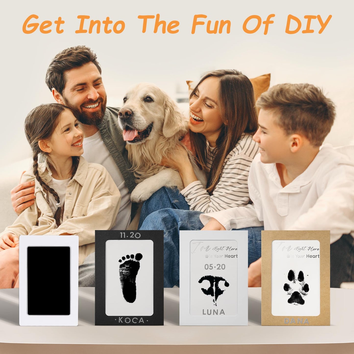 DeerZone Inkless Paw Print Kit,Dog Paw Print Kit,Dog Nose Print Kit,Clean Touch Ink Pads and Imprint Cards,Pet Paw Print Impression Kit for Dogs Cats Footprint Keepsake