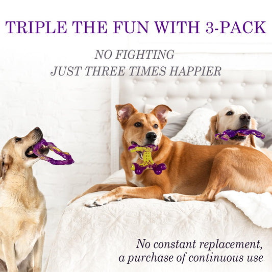 Frienhund Tough Dog Toys for Aggressive Chewers 3 Pack, Indestructible Dog Toys for Large Dogs, Dog Chew Toys, Aggressive Chew Toys to Keep Them Busy, Dog Toy for 30-75lbs Medium/Large Breeds