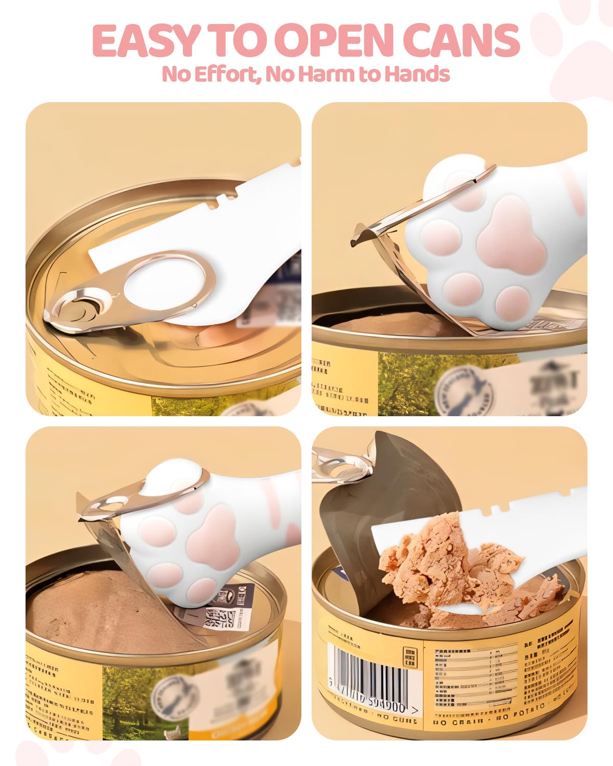Aecsze 5 PCS Cat Food Can Covers Lids Set, Silicone Pet Food Can Lids with Multi-Function Cat Food Spoon and Opener, Cat Bar Squeezer, Stainless Steel Wet Food Spoon for Cats and Dogs (Pink) (Pink)