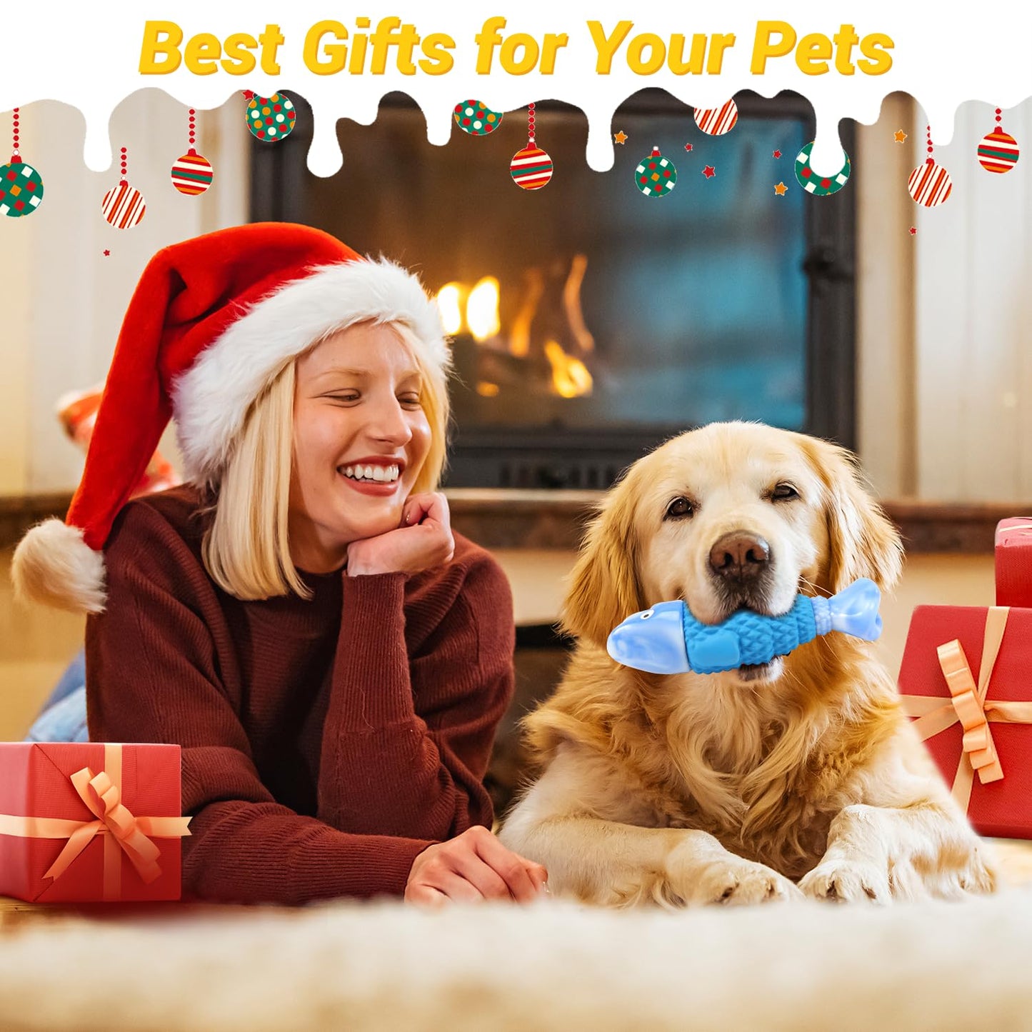 WinTour Tough Dog Toys for Aggressive Chewers, Indestructible Dog Chewers for Medium & Large Breeds, Squeaky Durable Chew Toys to Keep Them Busy, Reduce Boredom, Teeth Cleaning, Bacon Flavor