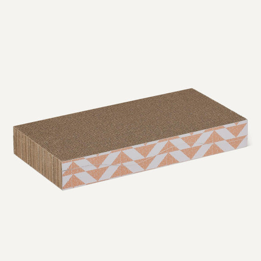 Amazon Basics Cat Scratching Post, Cat Scratch Pad for Indoor Cats with Catnip, Single Layer with Curve, 16.5 x 8.1 x 1.6 in, 2-Pack