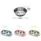 MXCELL Double Dog Cat Food Bowls, Stainless Steel Pet Bowls Dog Water Bowls with No-Spill and Non-Skid PP Station, Food Water Feeder for Cats and Small Dogs