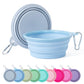 SLSON Collapsible Dog Bowl, 2Pack Macaron Color Pet Travel Bowls Silicone Foldable Water Feeder Dish for Small to Large Dogs Cat Walking Hiking Camping (Macaron Blue and Light Grey, Small)