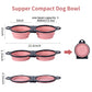 SLSON Collapsible Dog Dual Bowls Reinforced Rim 180 Degrees Flip Over Foldable Double Bowl with Lock Clips More Stable Dog Travel Bowls Pet Food Water Feeder (Light Pink)