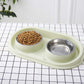 MXCELL Double Dog Cat Food Bowls, Stainless Steel Pet Bowls Dog Water Bowls with No-Spill and Non-Skid PP Station, Food Water Feeder for Cats and Small Dogs