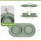Puppy Dog Bowl,Travel Bowls Dog Food Bowls&Dog Water Bowls,No Spills,Collapsible Double Bowl,Suitable for Small and Medium Sized Dogs(Green)