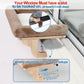 Zakkart Cat Perch for Window Sill with Bolster - Orthopedic Hammock Design with Premium Hardwood & Robust Metal Frame - Cat Window Seat for Large Cats and Kittens - Natural Color Wood Gray Bed, 24''W