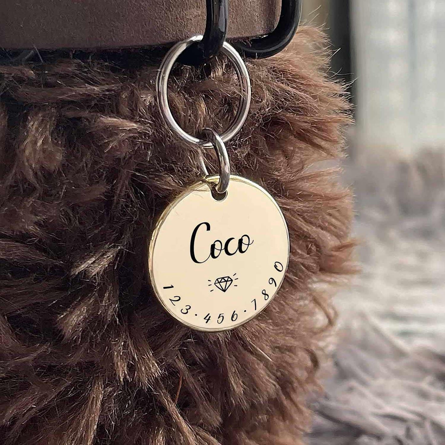 Cats Dogs ID Tags Personalized Lovely Symbols Pets Collar Name Accessories Simple Custom Engraved Supplies for Small Four Legged Child Necklace Chain Anti-Lost Shiny Stainless Steel 316L Charm