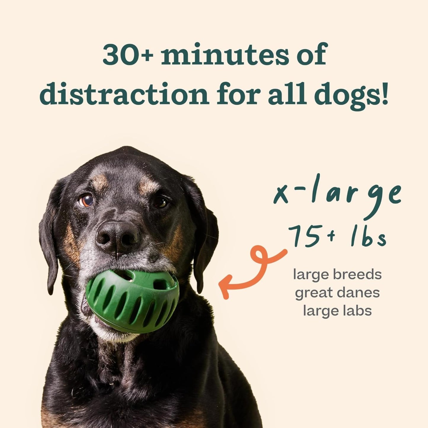 WOOF Pupsicle - Long-Lasting Interactive Dog Ball Toy to Keep Your Pup Busy and Distracted - Safe for Dogs - Low-Mess Design - Dog Toys for XL Dogs 75 lbs and Up