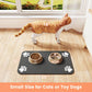 Pet Feeding Mat-Absorbent Pet Placemat for Food and Water Bowl, with Waterproof Rubber Backing, Quick Dry Water Dispenser Mat for Dog and Cat (20"x12", Striped Dark Gray)