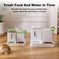 ZOMISIA Automatic Cat Feeder and Water Dispenser Set, 2 in 1 Gravity Cat Food Dispenser with 180 Degree Rotatable, Pet Self Feeding Large Capacity for Small Dogs Puppy Kitten, Black, 0.8 Gallon x 2