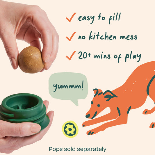 WOOF Pupsicle - Long-Lasting Interactive Dog Ball Toy to Keep Your Pup Busy and Distracted - Safe for Dogs - Low-Mess Design - Dog Toys for XL Dogs 75 lbs and Up