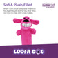Multipet Original Loofa Dog Plush Toy - Squeaky Toy for All Dogs - Extra Soft Plush - Stuffed Animal Dog Toys for Playing (1 Count, 6”, Random Color Surprise)