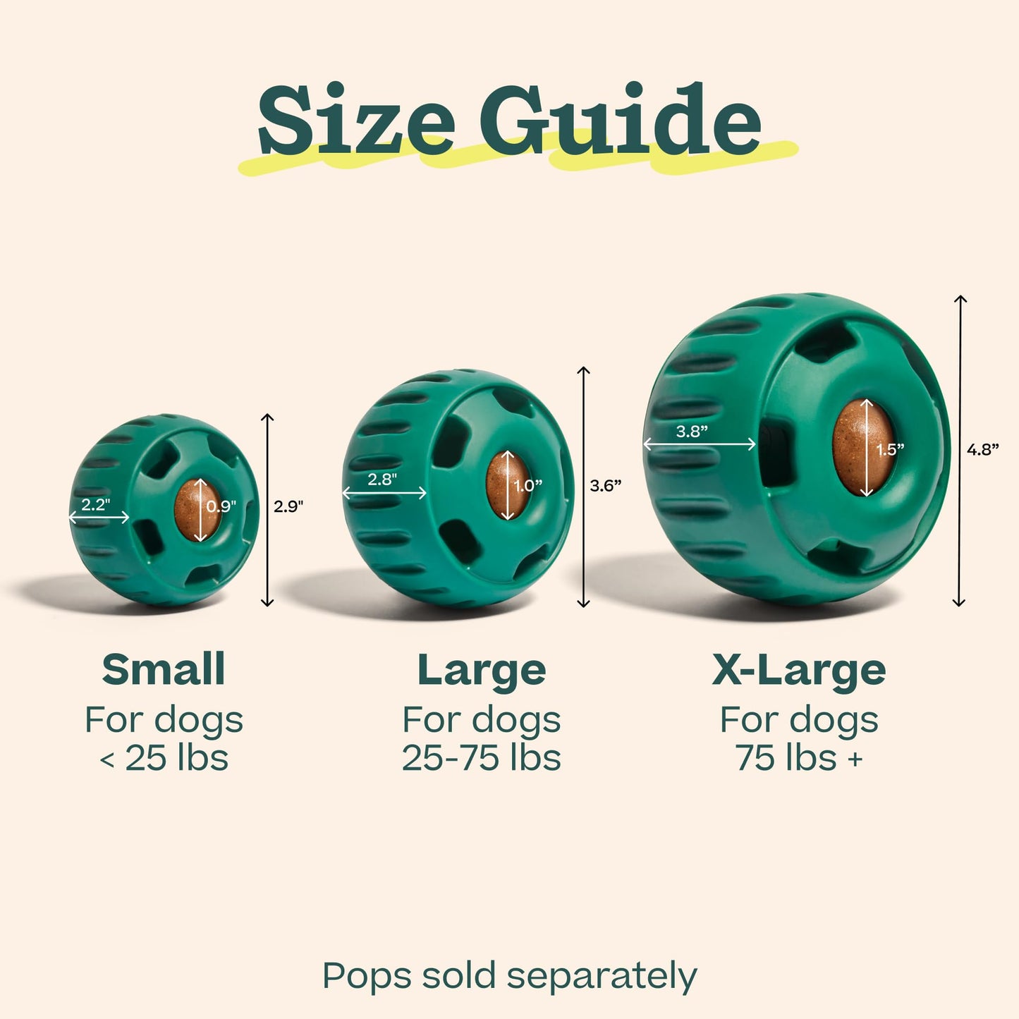 WOOF Pupsicle - Long-Lasting Interactive Dog Ball Toy to Keep Your Pup Busy and Distracted - Safe for Dogs - Low-Mess Design - Dog Toys for XL Dogs 75 lbs and Up