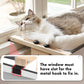 AMOSIJOY Cat Sill Window Perch Sturdy Hammock Window Seat with Cushion Bed Cover, Wood & Metal Frame for Large Cats, Easy to Adjust Cat Bed for Windowsill, Bedside, Drawer and Cabinet(Cushion Bed)