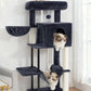 Gitelsnour Cat Tree, Cat Tower for Indoor Cats, 43.3 inch Cat Tree Tower with Sturdy Steel Tube, Hammock, Cat Condo for Small Cats and Kittens, Scratching Post, Smoky Gray GCT004SG