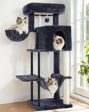 Gitelsnour Cat Tree, Cat Tower for Indoor Cats, 43.3 inch Cat Tree Tower with Sturdy Steel Tube, Hammock, Cat Condo for Small Cats and Kittens, Scratching Post, Smoky Gray GCT004SG