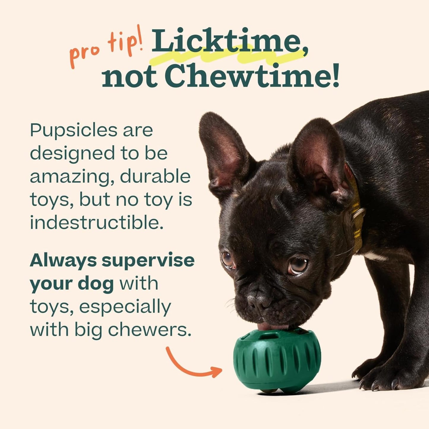WOOF Pupsicle - Long-Lasting Interactive Dog Ball Toy to Keep Your Pup Busy and Distracted - Safe for Dogs - Low-Mess Design - Dog Toys for XL Dogs 75 lbs and Up