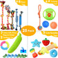 Aipper Dog Toys 25 Pack for Fun and Teeth Cleaning, Puppy Chew Toys Pack with Squeak Plush Toy,Squeaky Toy Balls,Tug of War and Rope Toys for Puppy to Small Dogs