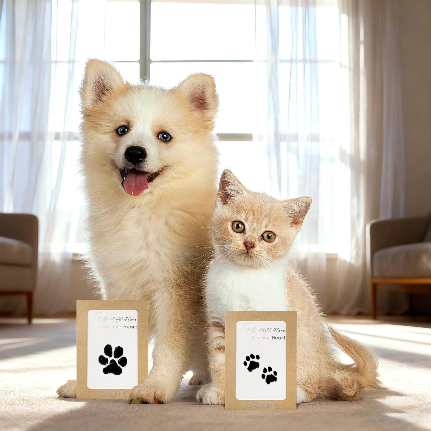 DeerZone Inkless Paw Print Kit,Dog Paw Print Kit,Dog Nose Print Kit,Clean Touch Ink Pads and Imprint Cards,Pet Paw Print Impression Kit for Dogs Cats Footprint Keepsake