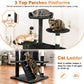 FDW | 54" Cat Tree Tower | Dark Gray | Multi-Level Indoor Activity Center with Sisal Scratching Posts, Condos, Plush Perches, Hanging Cat Toys | Sturdy, Easy to Assemble | for Kittens & Adult Cats