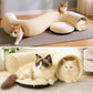 MOYMO Cat Tunnel Bed with 40 Pcs Interactive Cat Toys, Cat Tube with Kitten Toys for Indoor Kittens, Collapsible Play Tunnel, White