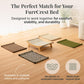FurrCrest XL Sisal Cat Scratcher Bed with Elevated Hammock for Indoor Cats, Replaceable Natural Sisal Pad, Large Cat Lounge, Anti-Slip No-Wobble Bamboo Frame, Natural Grey