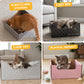 Hide & Scratch Cardboard Cat Scratcher Box & Bed - Dark Grey Diamond | Double-Sided Corrugated Pad for Indoor Cats | Refillable Scratching Board Toy for Play & Furniture Protection