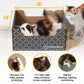 Hide & Scratch Cardboard Cat Scratcher Box & Bed - Dark Grey Diamond | Double-Sided Corrugated Pad for Indoor Cats | Refillable Scratching Board Toy for Play & Furniture Protection