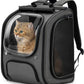 Pecute Cat Backpack Carrier, Large Space Cat Bubble Backpack, Breathable Cat Carrier, Shaded Dog Backpack Carrier, Ergonomic 3D Design for Travel, Hiking, Walk, Suitable for Shopping, Car, Vet, Gray