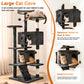 FDW | 54" Cat Tree Tower | Dark Gray | Multi-Level Indoor Activity Center with Sisal Scratching Posts, Condos, Plush Perches, Hanging Cat Toys | Sturdy, Easy to Assemble | for Kittens & Adult Cats