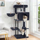 Gitelsnour Cat Tree, Cat Tower for Indoor Cats, 43.3 inch Cat Tree Tower with Sturdy Steel Tube, Hammock, Cat Condo for Small Cats and Kittens, Scratching Post, Smoky Gray GCT004SG