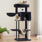 Gitelsnour Cat Tree, Cat Tower for Indoor Cats, 43.3 inch Cat Tree Tower with Sturdy Steel Tube, Hammock, Cat Condo for Small Cats and Kittens, Scratching Post, Smoky Gray GCT004SG