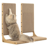 Zakkart 2-Pack Cat Scratching Board, 25.6'' Tall Cardboard L Shape Vertical Cat Scratchers for Indoor Cats, Cat Scratching Post for Wall and Couch, Large