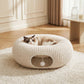 MOYMO Cat Tunnel Bed with 40 Pcs Interactive Cat Toys, Cat Tube with Kitten Toys for Indoor Kittens, Collapsible Play Tunnel, White