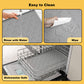 Pieviev 24''x16'' Dog Cat Food Bowl Mat, Silicone Waterproof Food Grade Pet Food Mat for Floor, High Raised Edge to Prevent Spills, Non-Slip & Easy Clean Pet Placemat for Dog & Cat Bowls, Light Gray