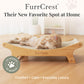 FurrCrest XL Sisal Cat Scratcher Bed with Elevated Hammock for Indoor Cats, Replaceable Natural Sisal Pad, Large Cat Lounge, Anti-Slip No-Wobble Bamboo Frame, Natural Grey