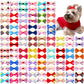 Senniea 100PCS Cute Puppy Dog Small Bowknot Hair Bows,Yorkie Doggie Bows with Rubber Band Pet Grooming Bows Dog Hair Costume Accessories for Small Dog