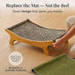 FurrCrest XL Sisal Cat Scratcher Bed with Elevated Hammock for Indoor Cats, Replaceable Natural Sisal Pad, Large Cat Lounge, Anti-Slip No-Wobble Bamboo Frame, Natural Grey