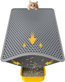 Cat Litter Mat - 23.2'' x 14.6'' Small Litter Trapping Mat, Easy to Clean Litter Box Mat, Waterproof, Urine-Proof, Non-Slip, Cat Toilet Training Systems Accessories, Grey