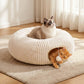 MOYMO Cat Tunnel Bed with 40 Pcs Interactive Cat Toys, Cat Tube with Kitten Toys for Indoor Kittens, Collapsible Play Tunnel, White