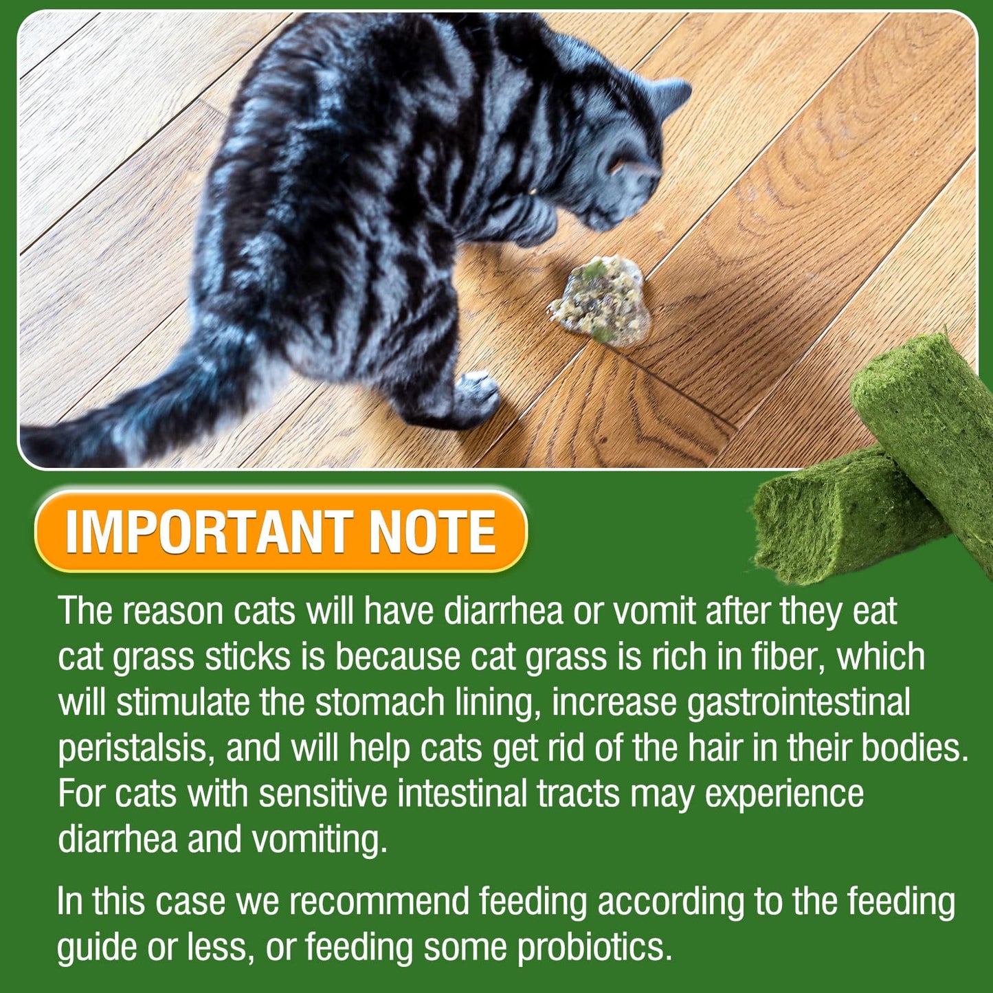 Hkpetie 30g Cat Grass Sticks, Delicious Cat Grass Teething Stick Edible Cats Chew Toy Cat Treats Snack for Teeth Cleaning and Hairball Removal