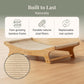 FurrCrest XL Sisal Cat Scratcher Bed with Elevated Hammock for Indoor Cats, Replaceable Natural Sisal Pad, Large Cat Lounge, Anti-Slip No-Wobble Bamboo Frame, Natural Grey