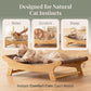 FurrCrest XL Sisal Cat Scratcher Bed with Elevated Hammock for Indoor Cats, Replaceable Natural Sisal Pad, Large Cat Lounge, Anti-Slip No-Wobble Bamboo Frame, Natural Grey