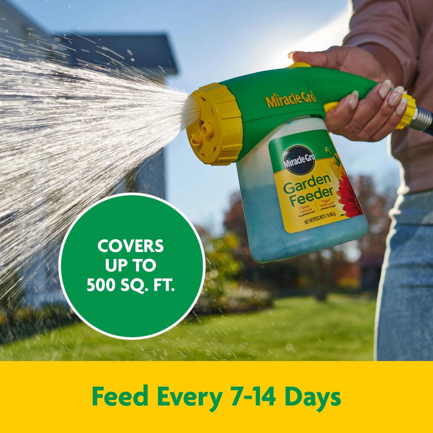 Miracle-Gro Garden Feeder with Water Soluble All Purpose Plant Food - Plant Fertilizer, Hose-end Feeder for Outdoors, 1 lb.