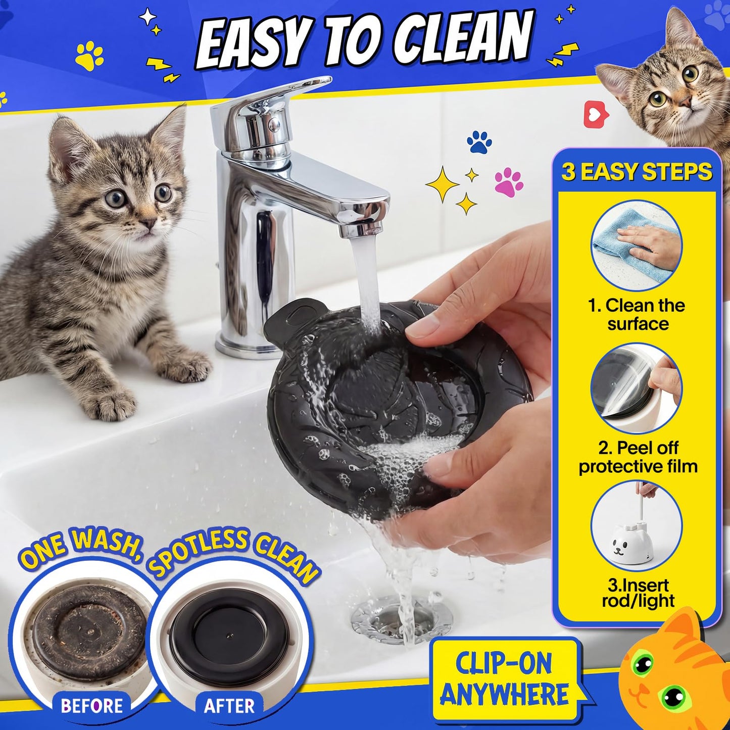 CATPICK Interactive Cat Toys for Indoor Cats - Automatic Flying Bird Feather Toy, Rechargeable Electric Cat Wand with Sticky Suction Base, Smart Motion Activated Self-Play Enrichment Toy for Bored Cat