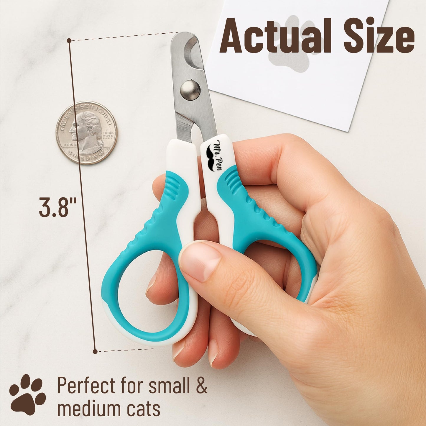Mr. Pen- Cat Nail Clipper, Stainless Steel, Professional Sharp Cat Claw Trimmer for Small and Medium Cats, Pet Nail Clipper with Sturdy Non Slip Handle