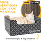 Hide & Scratch Cardboard Cat Scratcher Box & Bed - Dark Grey Diamond | Double-Sided Corrugated Pad for Indoor Cats | Refillable Scratching Board Toy for Play & Furniture Protection