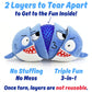 PeppyPawz - Sharky 3 in 1 Plush Shark Dog Chew Toy with Squeaky Ball Inside for Aggressive Chewers, Super Interactive No Stuffing, Strong Tough Heavy Durable, Birthday Gift Box for Small & Large Breed