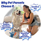 PeppyPawz - Sharky 3 in 1 Plush Shark Dog Chew Toy with Squeaky Ball Inside for Aggressive Chewers, Super Interactive No Stuffing, Strong Tough Heavy Durable, Birthday Gift Box for Small & Large Breed